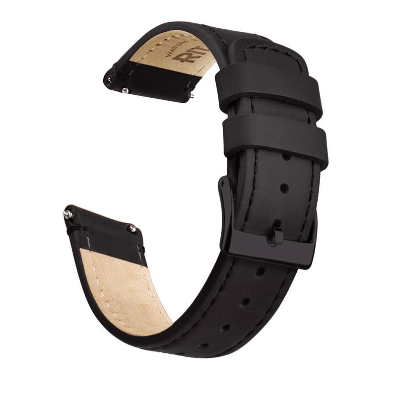 Ritche Leather Watch Strap with Quick Release Pins, 24mm Replacement Watch Band for Men and Women, Fits Smartwatches & Traditional Watches - Image 1